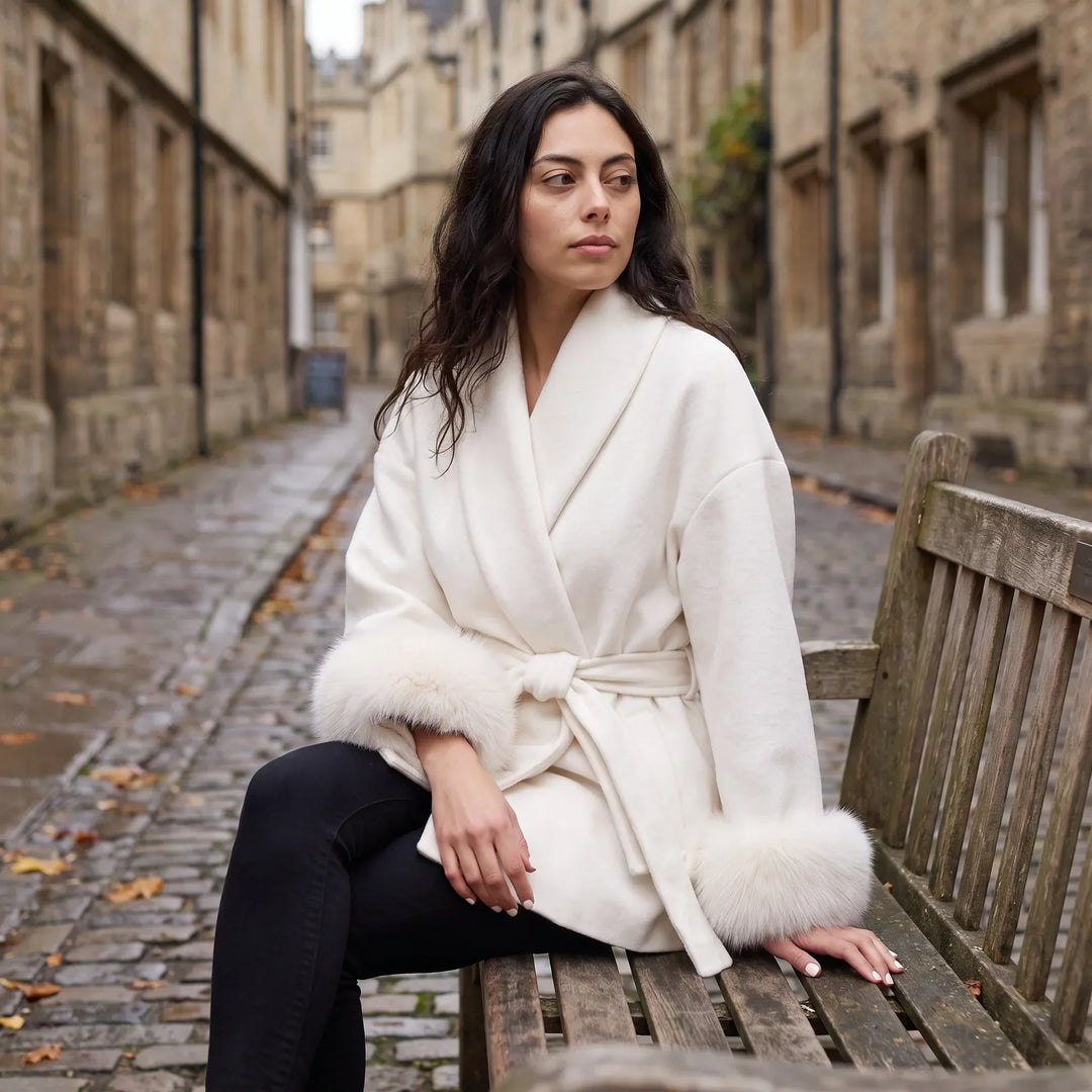 Manteau ceinturé à poignets élégants