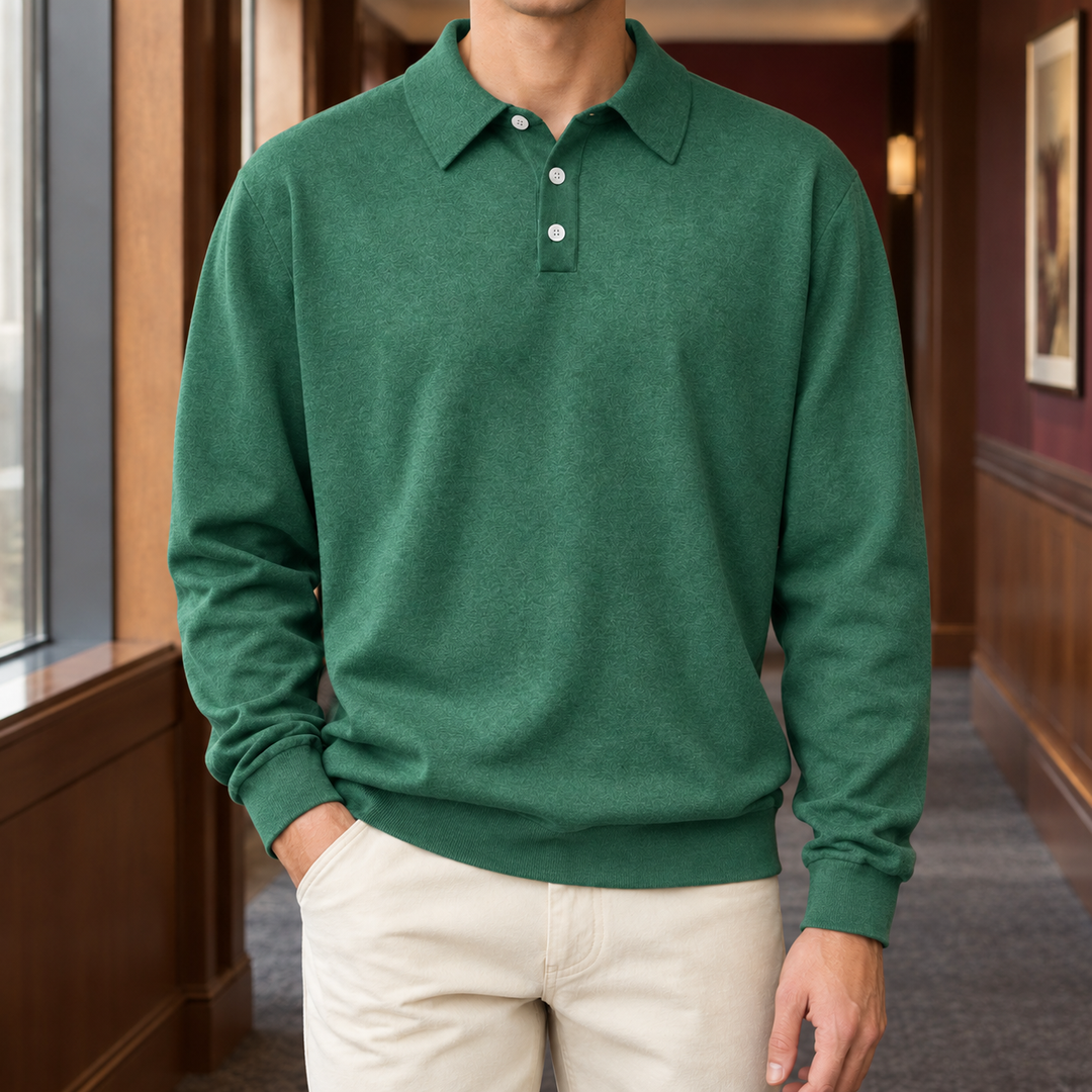 Polo Homme Manches Longues – Vert