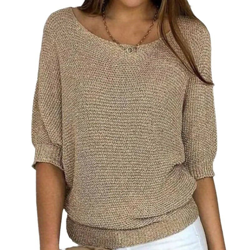 Pull Ample à Col Bateau – Beige