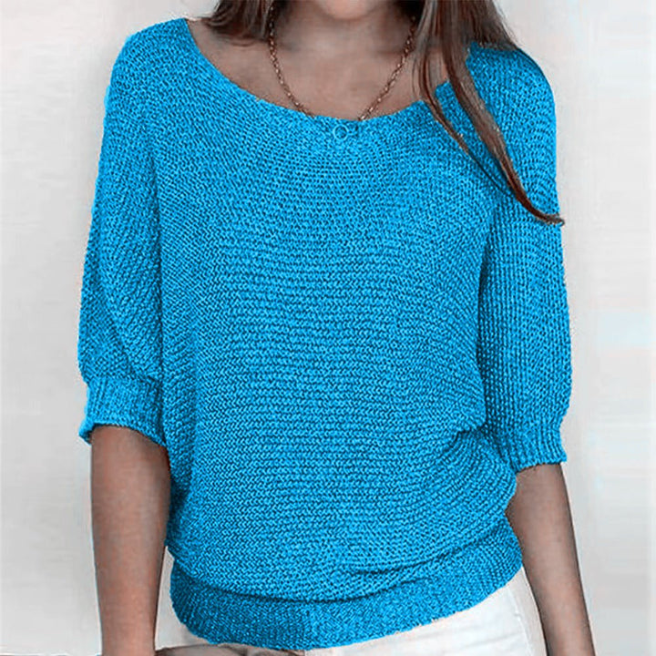 Pull Ample à Col Bateau – Bleu Clair