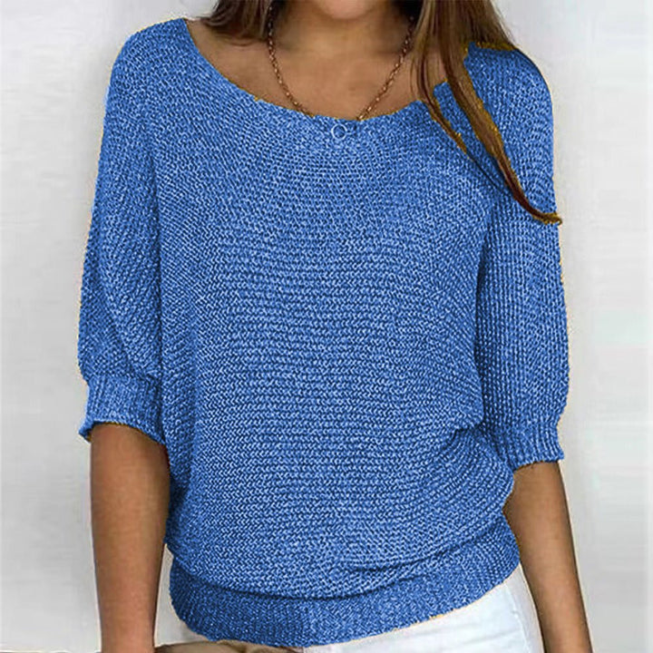 Pull Ample à Col Bateau – Bleu
