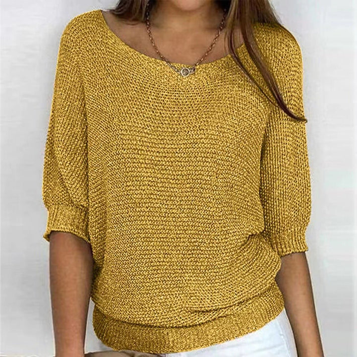 Pull Ample à Col Bateau – Jaune