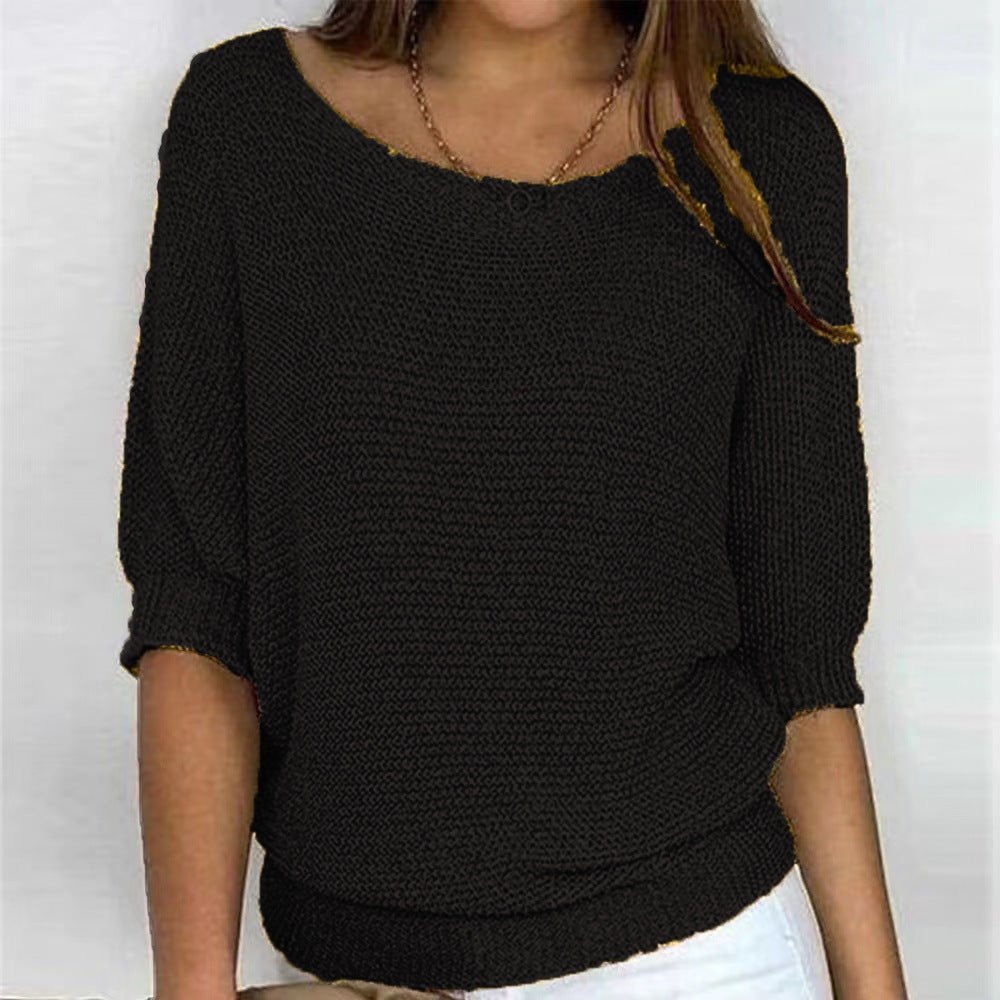 Pull Ample à Col Bateau – Noir