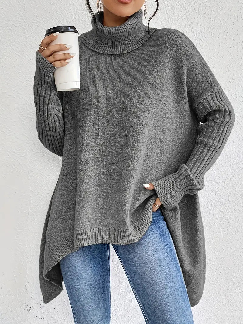 Pull ample à dos long – Gris Pietra