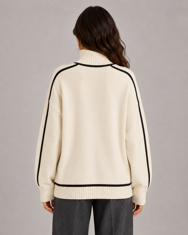 Pull Ample à Bandes Contrastantes