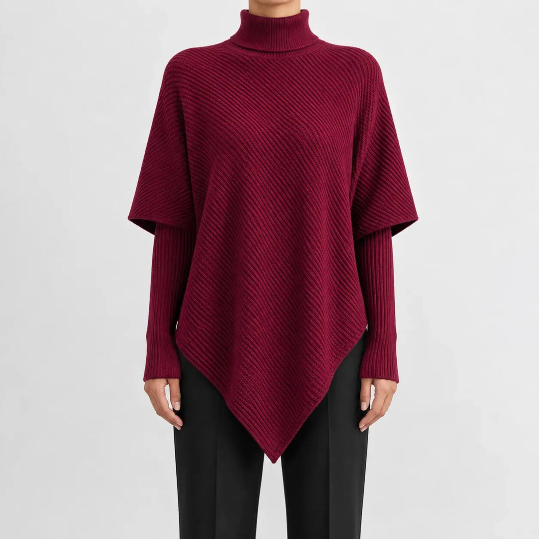 Pull Chic à Coupe Asymétrique – Bordeaux