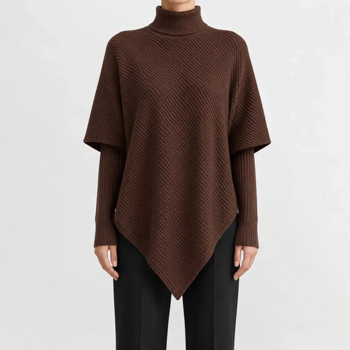 Pull Chic à Coupe Asymétrique – Café