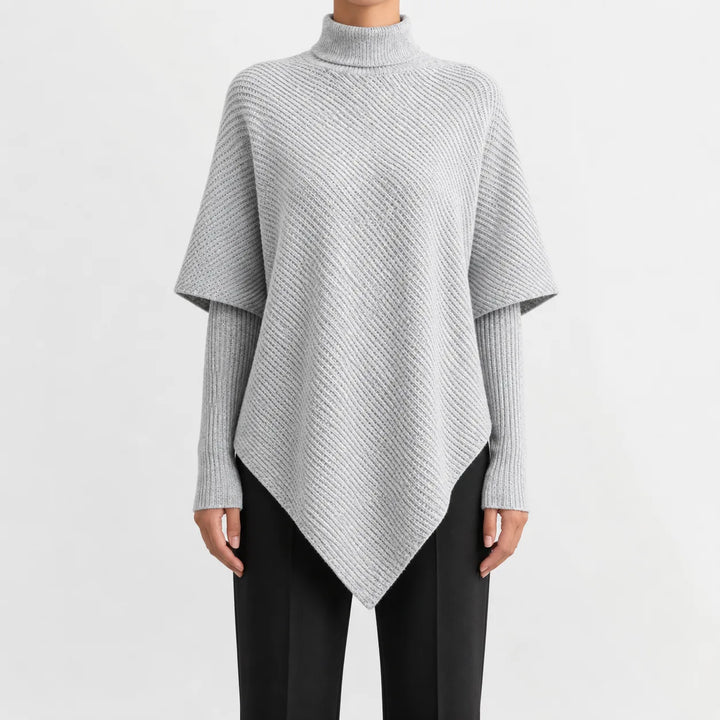 Pull Chic à Coupe Asymétrique – Gris Clair