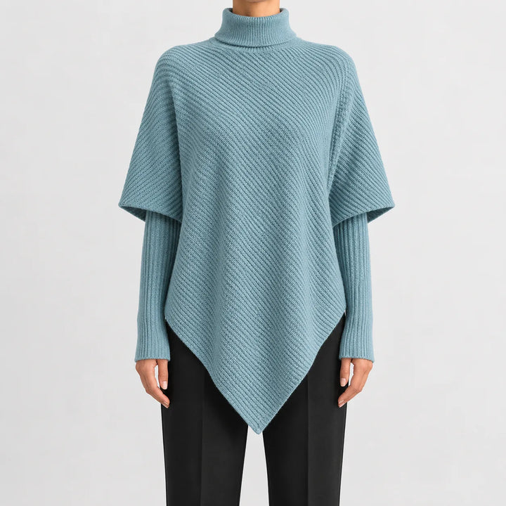 Pull Chic à Coupe Asymétrique – Bleu