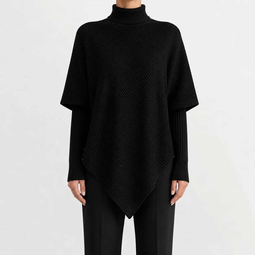 Pull Chic à Coupe Asymétrique – Noir