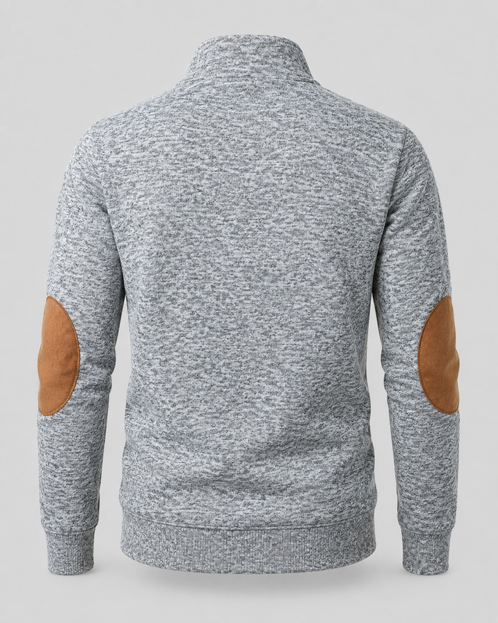 Pull Chiné à Col Boutonné