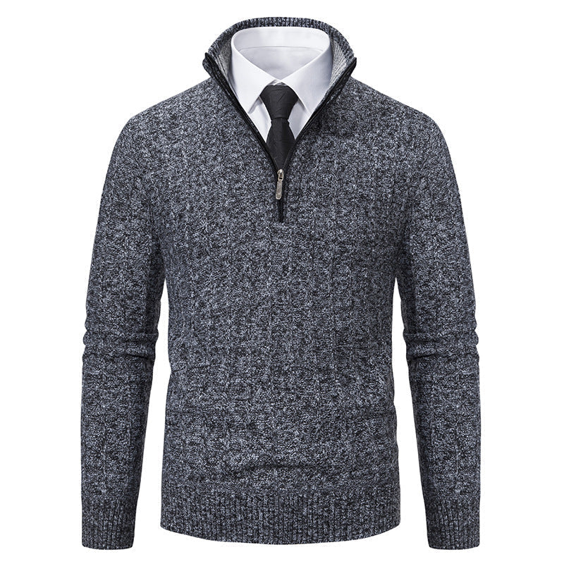 Pull Chiné à Col Camionneur – Gris Foncé