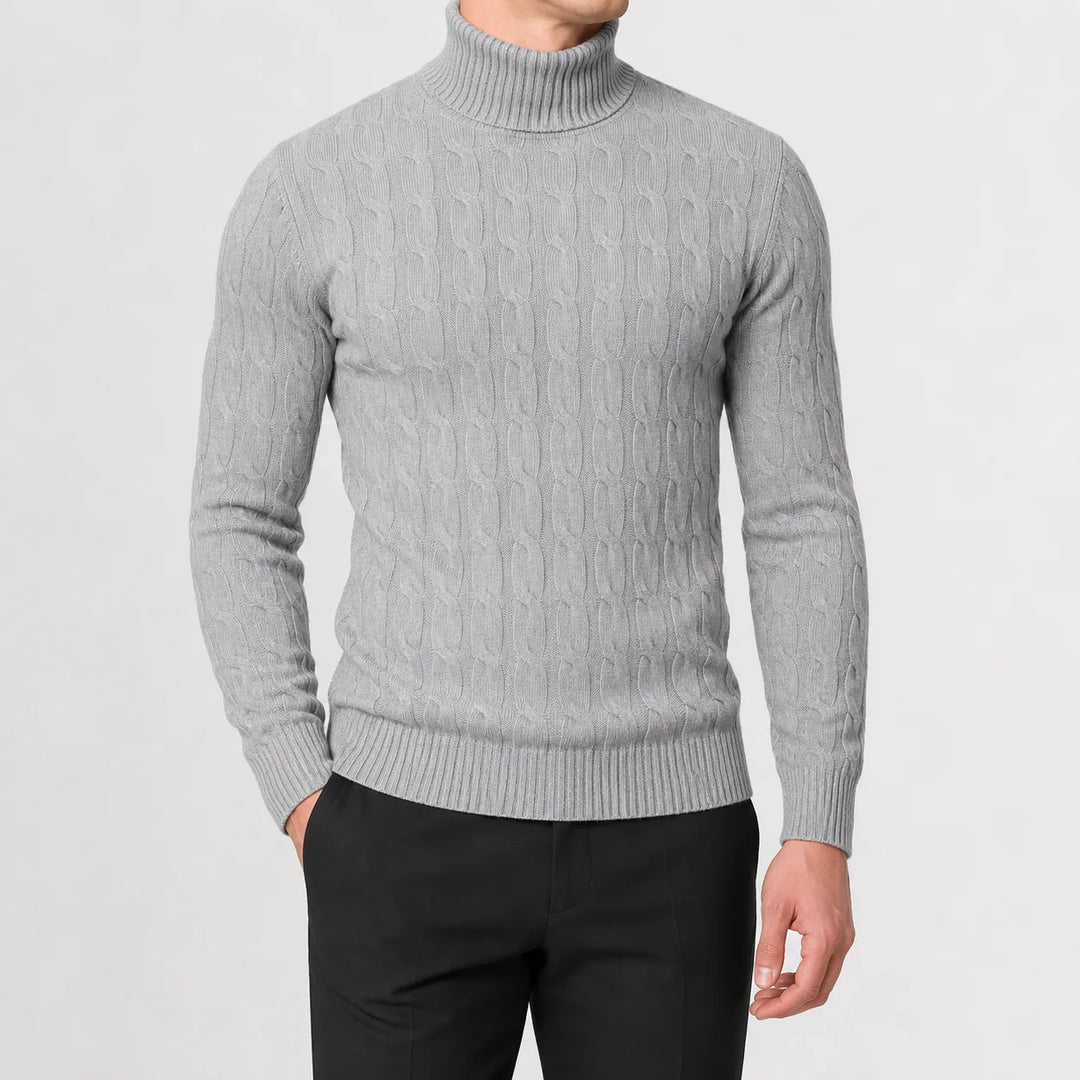 Pull Col Roulé Texturé – Pierre