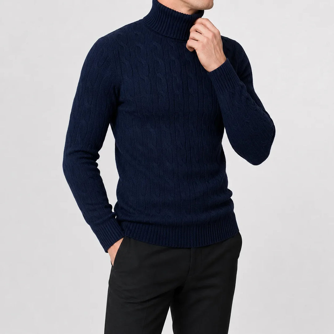 Pull Col Roulé Texturé