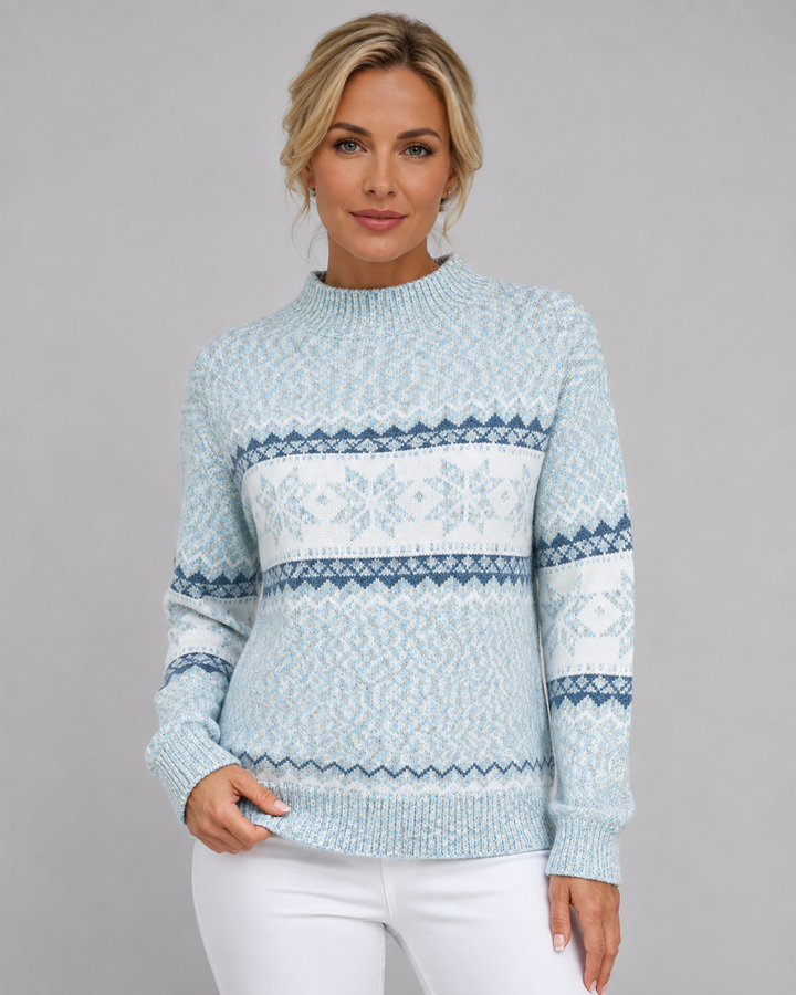 Pull Confortable à Motif Alpin – Bleu