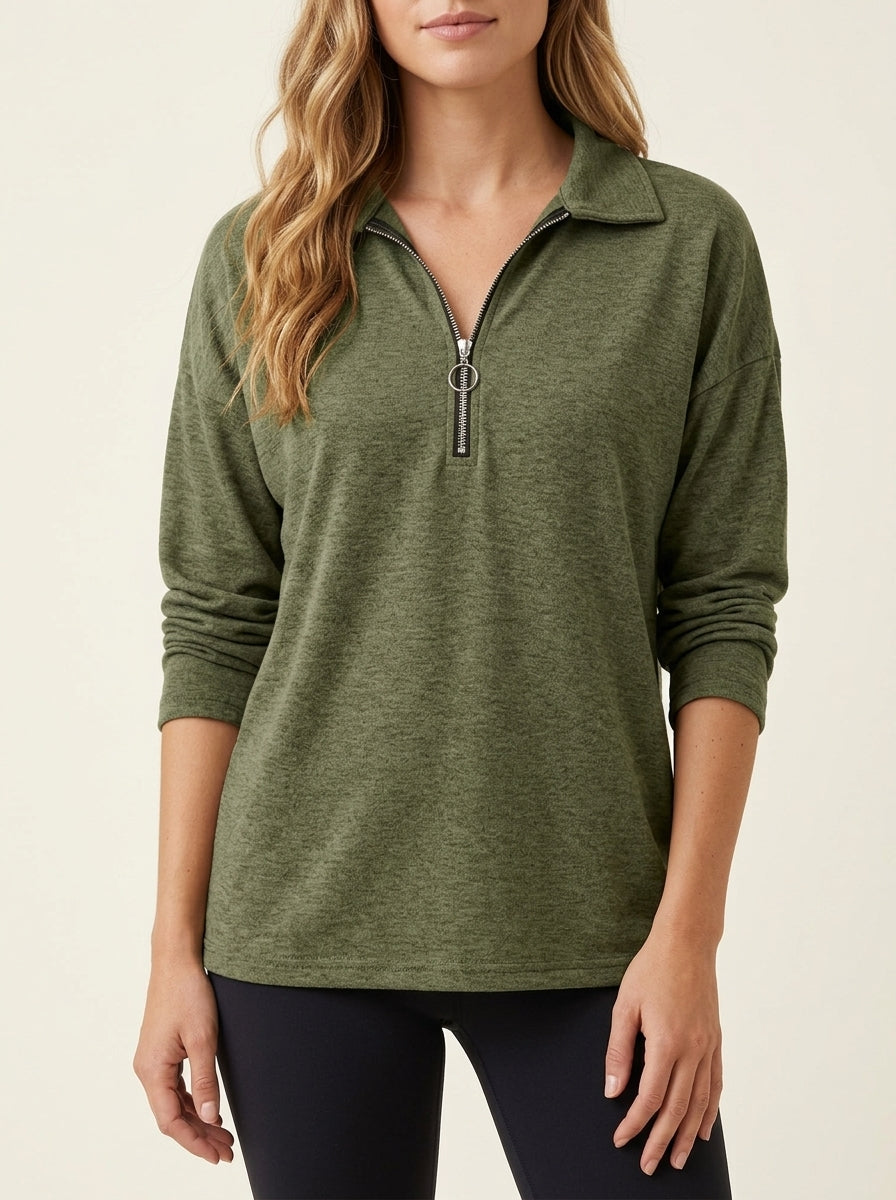 Pull décontracté à col zippé