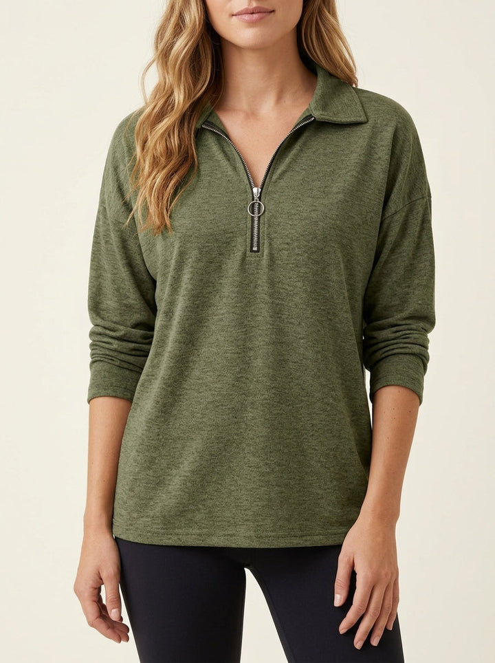 Pull décontracté à col zippé