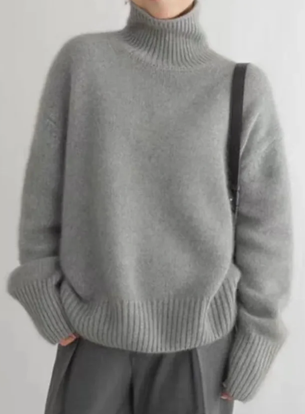 Pull douillet à col enveloppant