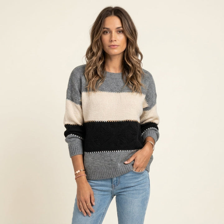 Pull Doux à Blocs de Couleurs