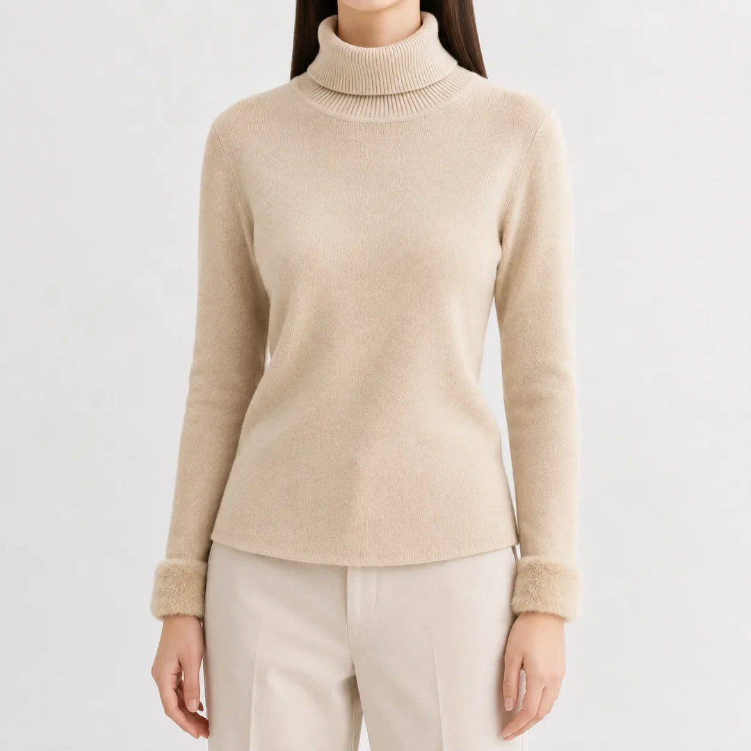 Pull Essentiel à Col Roulé – Beige