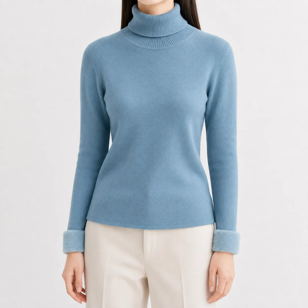 Pull Essentiel à Col Roulé – Bleu