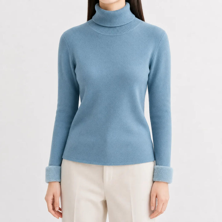 Pull Essentiel à Col Roulé – Bleu
