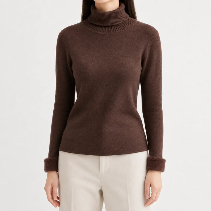 Pull Essentiel à Col Roulé – Café