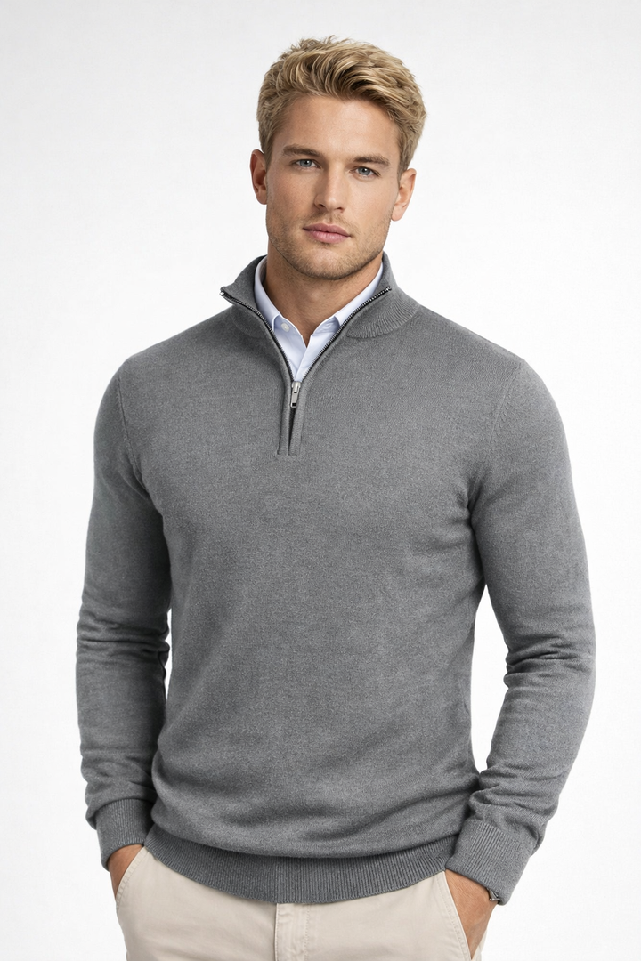 Pull Essentiel à Col Zippé – Gris