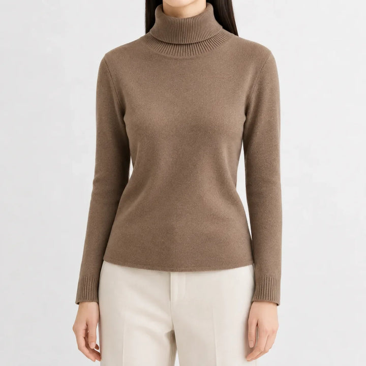Pull Essentiel à Col Roulé – Moka