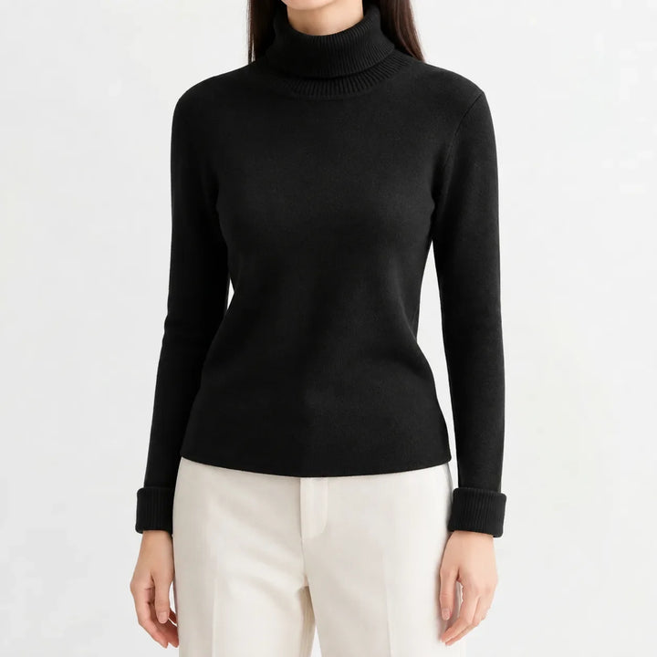 Pull Essentiel à Col Roulé – Noir