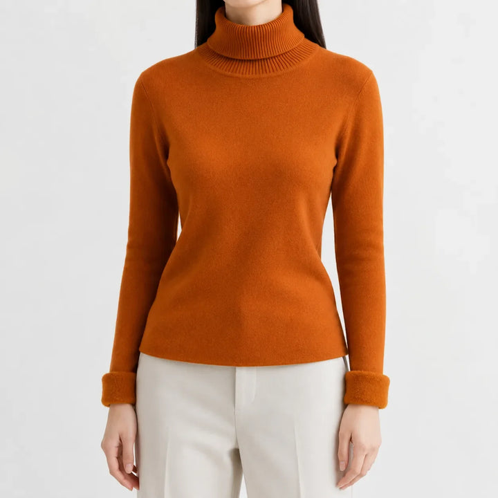 Pull Essentiel à Col Roulé – Orange