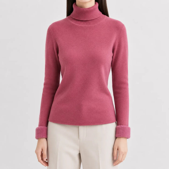 Pull Essentiel à Col Roulé – Rose