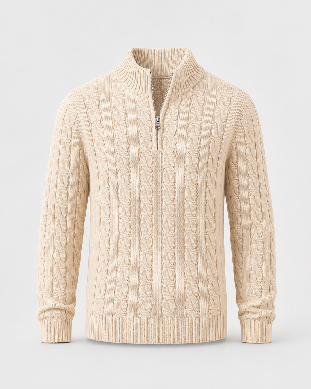Pull Homme à Col Camionneur – Beige