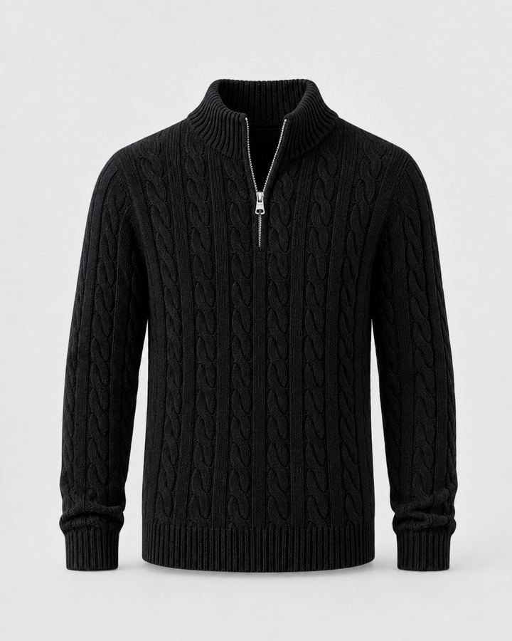 Pull Homme à Col Camionneur – Noir
