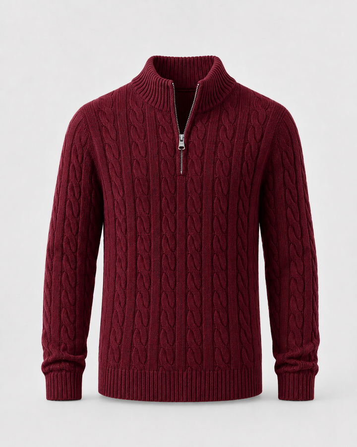 Pull Homme à Col Camionneur – Rouge