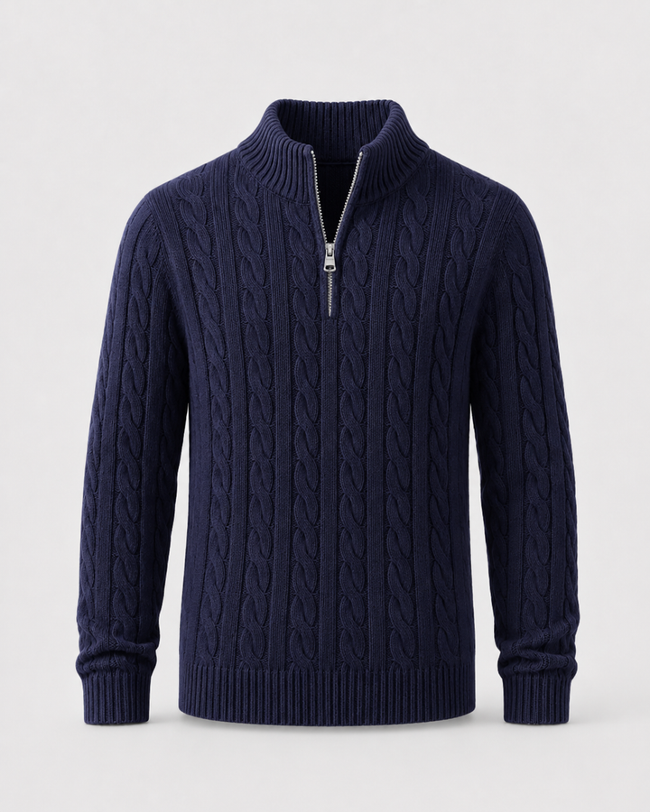 Pull Homme à Col Camionneur – Bleu Marine