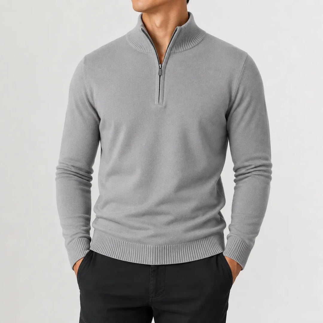 Pull Homme à Col Droit – Ardoise