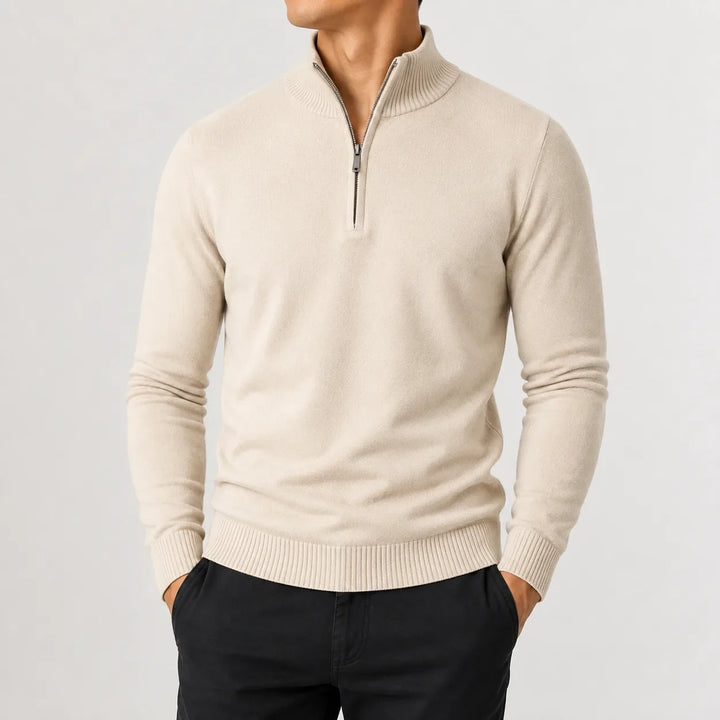 Pull Homme à Col Droit – Beige