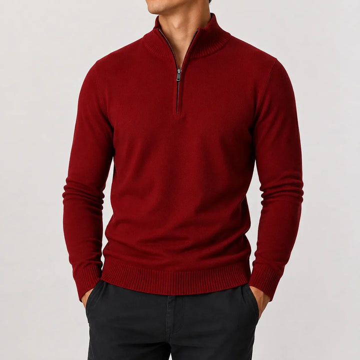Pull Homme à Col Droit – Bordeaux