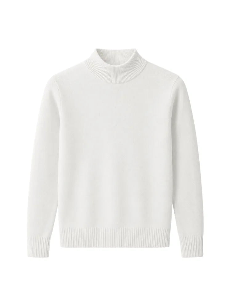 Pull Homme à Col Montant – Blanc