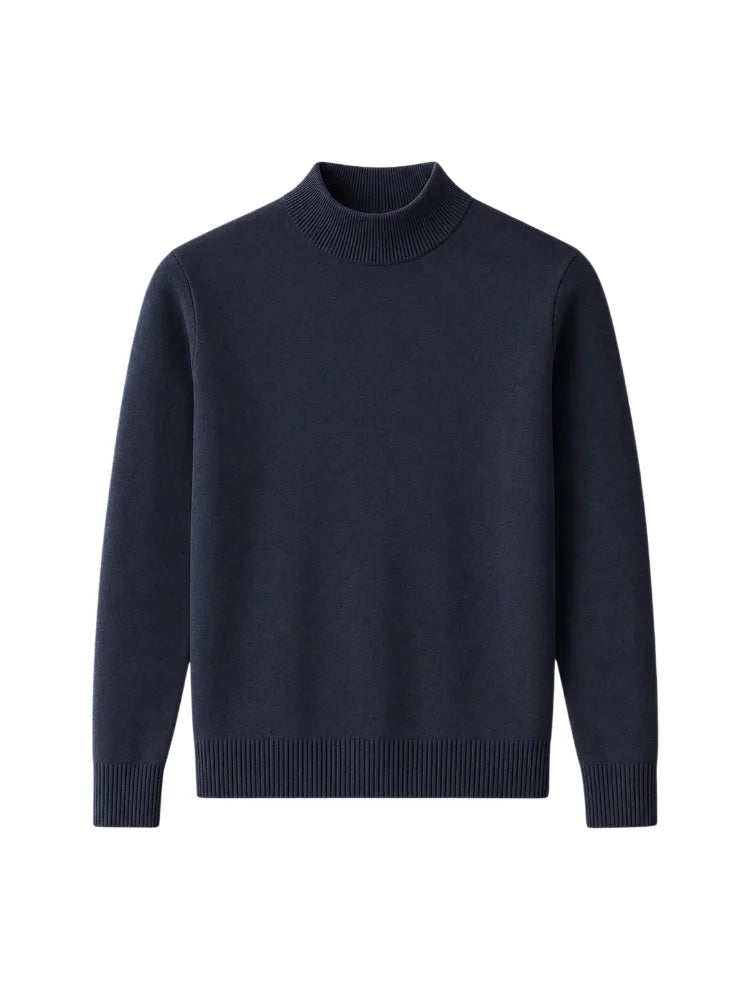Pull Homme à Col Montant – Bleu Marine