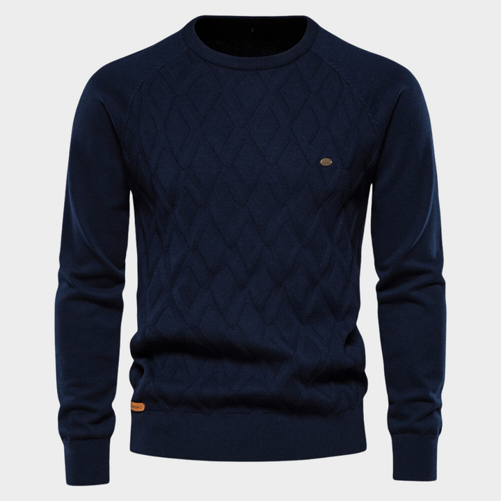 Pull Homme à Motif Losange – Bleu