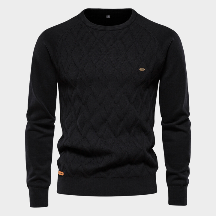 Pull Homme à Motif Losange – Noir