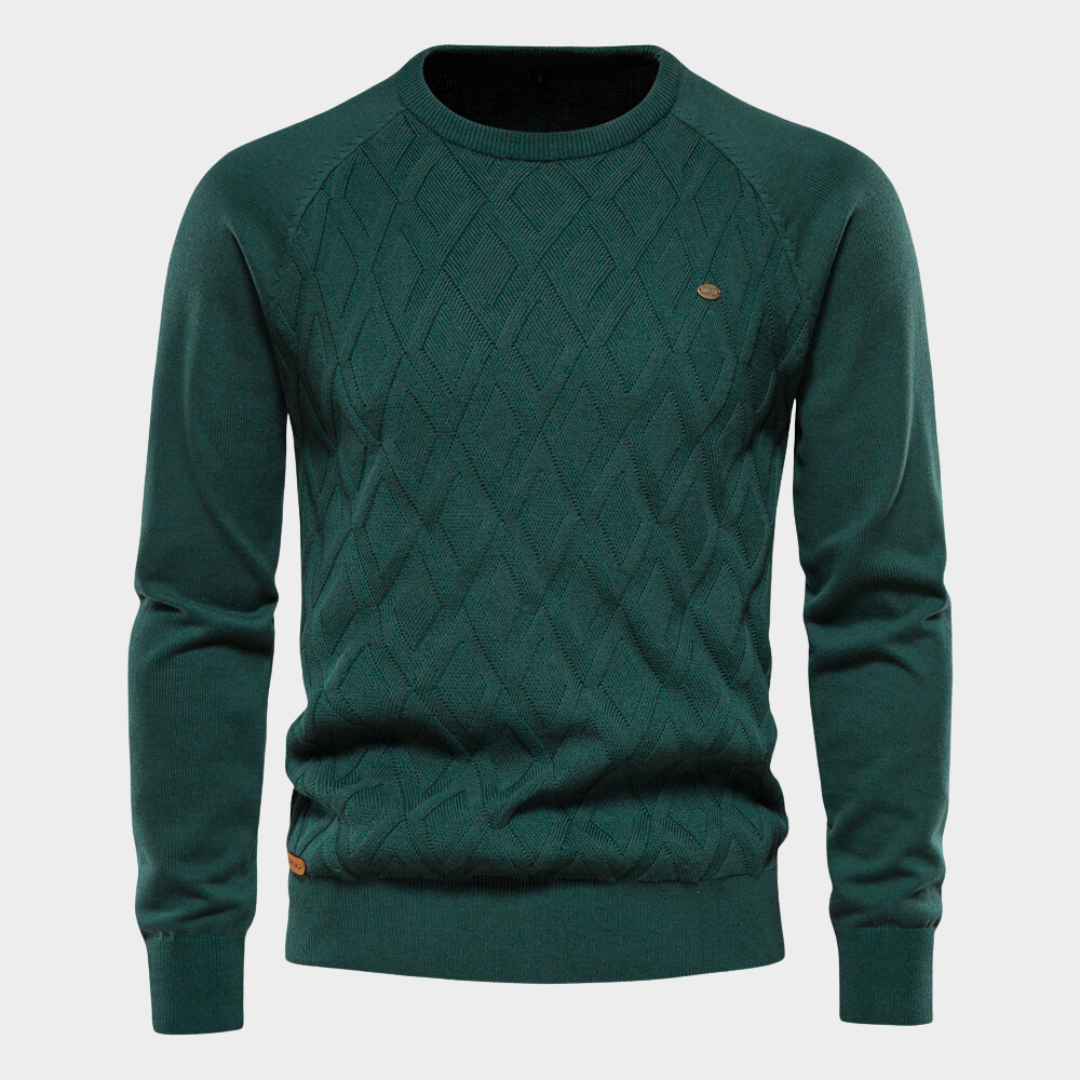 Pull Homme à Motif Losange – Vert