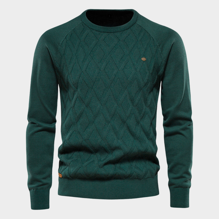 Pull Homme à Motif Losange – Vert