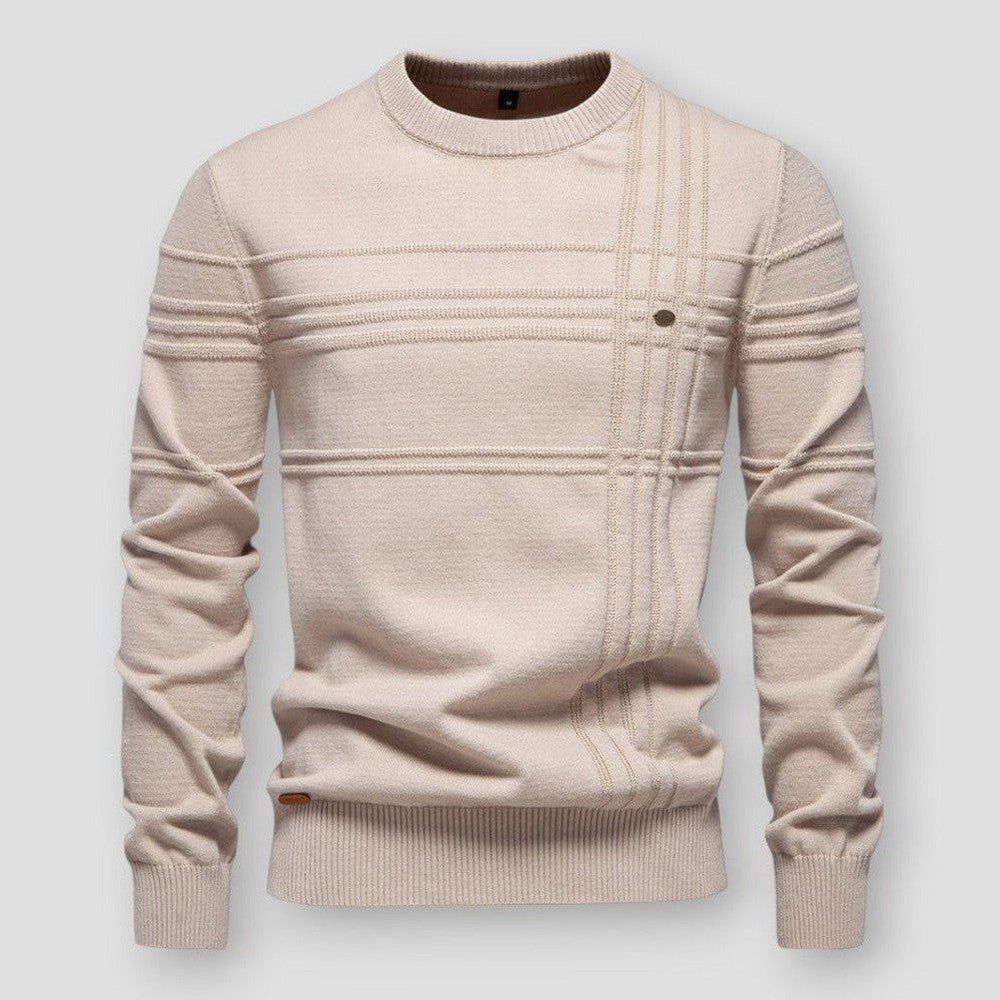 Pull Homme à Motif Texturé – Beige