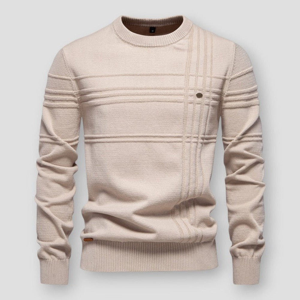 Pull Homme à Motif Texturé – Beige