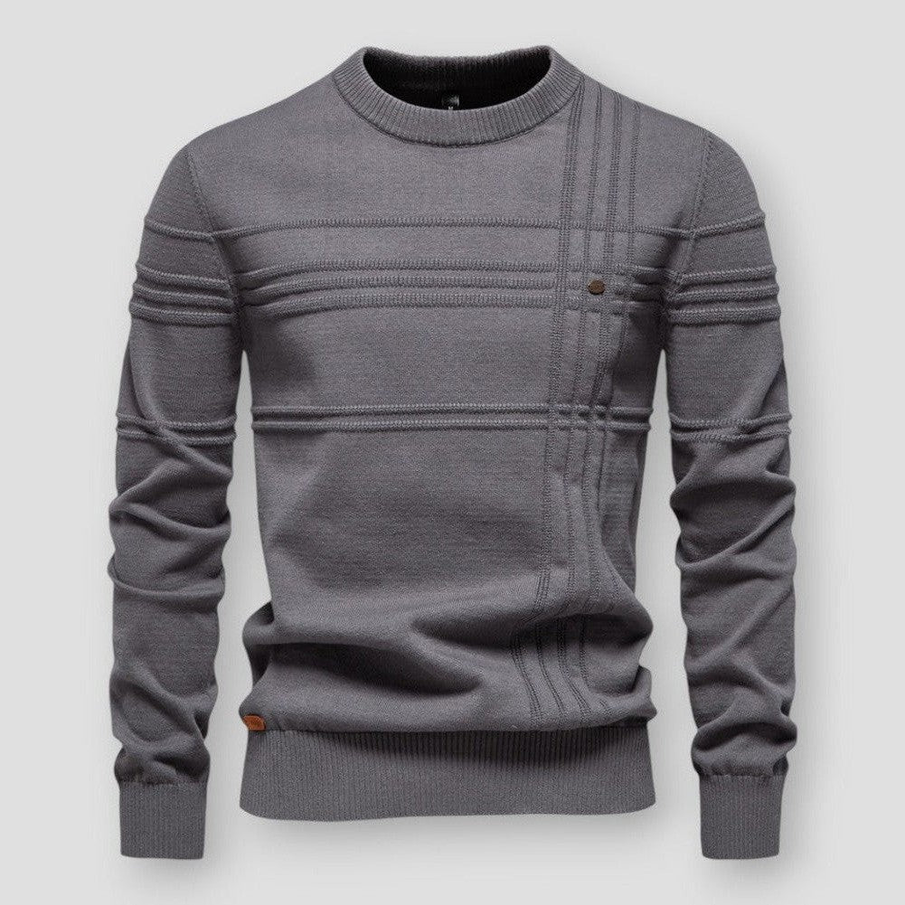 Pull Homme à Motif Texturé – Gris Foncé