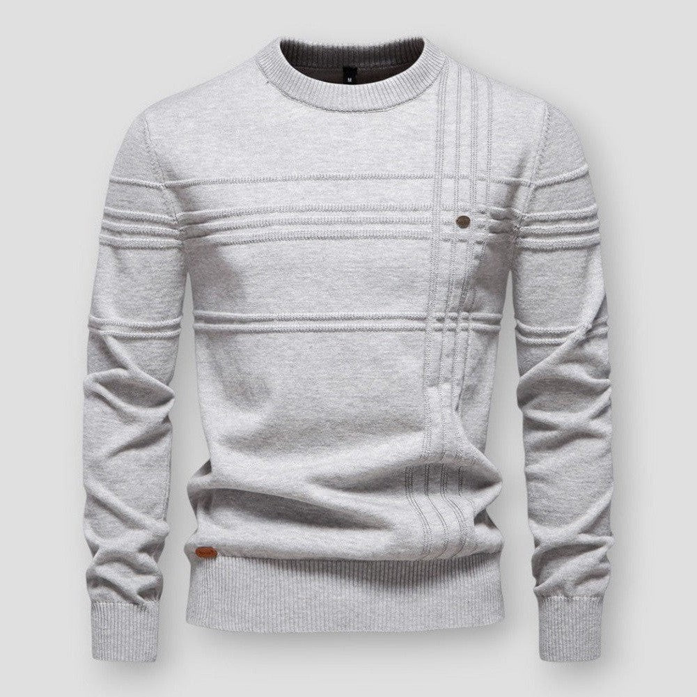 Pull Homme à Motif Texturé – Gris Clair
