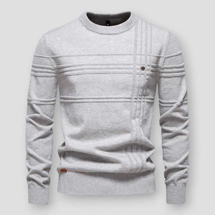 Pull Homme à Motif Texturé – Gris Clair
